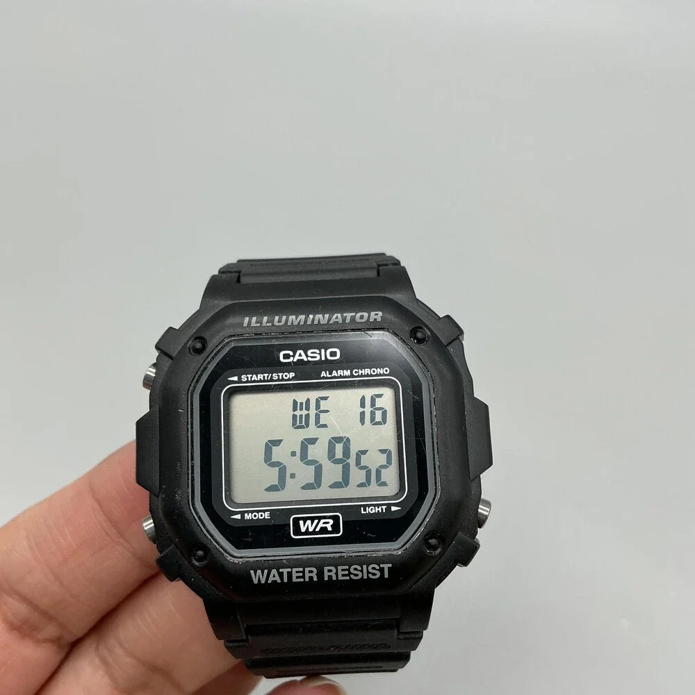 Casio 3224 F-108WH Mens Watch 43mm Digital Dial Black Resin Illuminator WR
